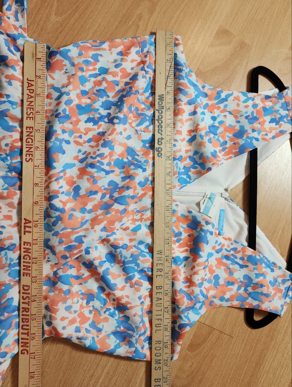 NWT J. McLaughlin Hermione V-Neck Wide Leg Sleeveless Jumpsuit Orange Blue Sz 8 - Picture 7 of 16